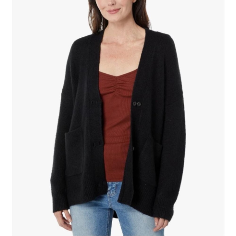 Madewell Black Allston Double-Button Cardigan Sweater Size Small